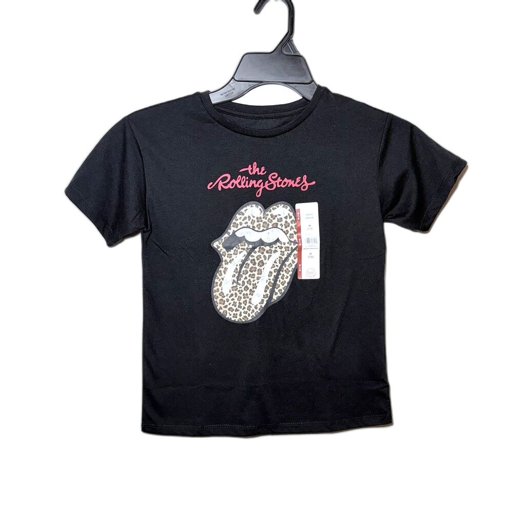 Rolling Stones Short Sleeve Black Graphic Tee Girls Youth Size M (7-8) NWT